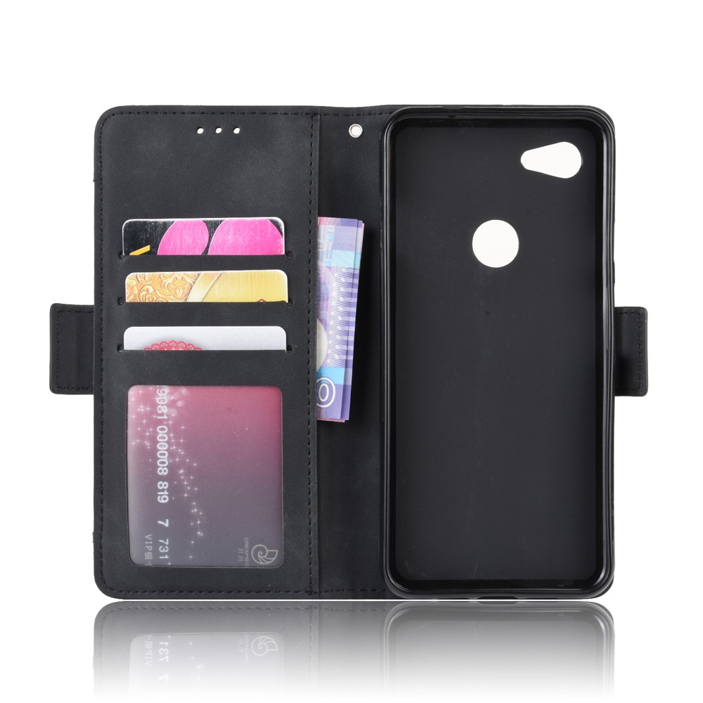 PU Leather Phone Case Covering with Many Card Slots for Google Pixel 3a - Black-3