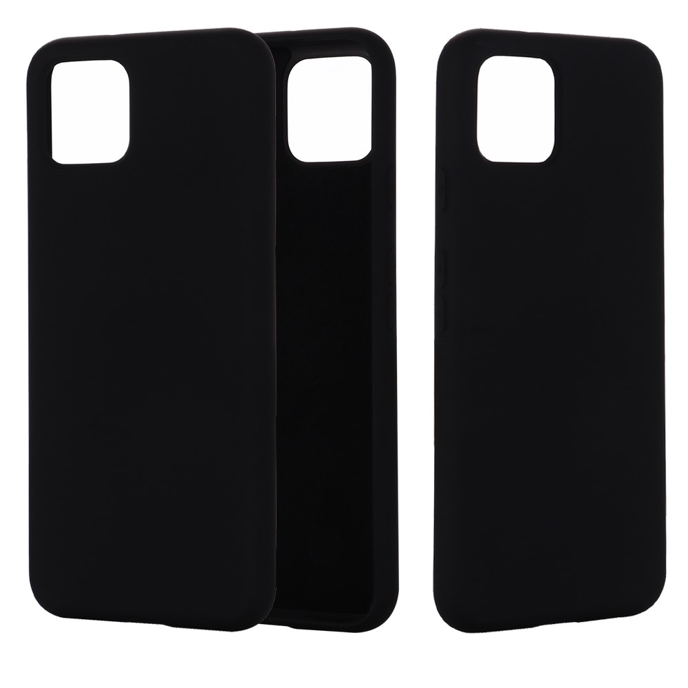 Soft Liquid Silicone Phone Back Cover for Google Pixel 4 XL - Black-1