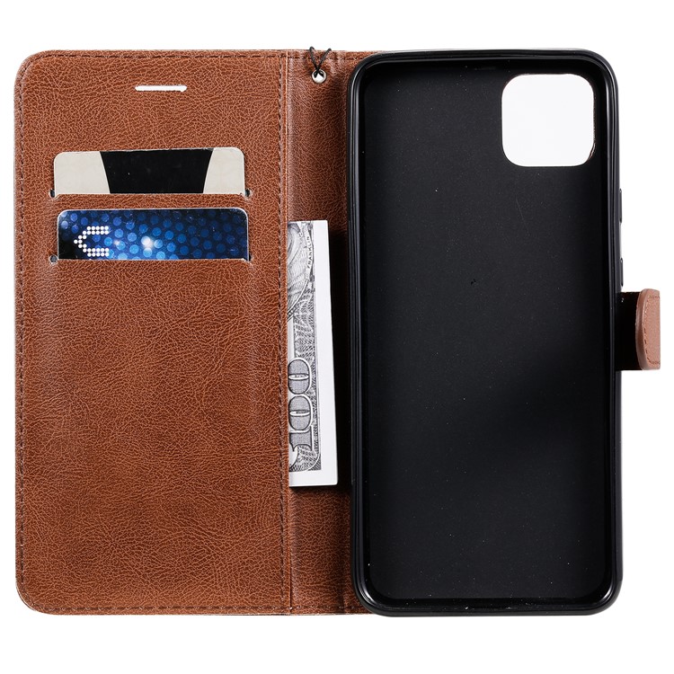 Wallet Leather Stand Case for Google Pixel 4 XL - Brown-4