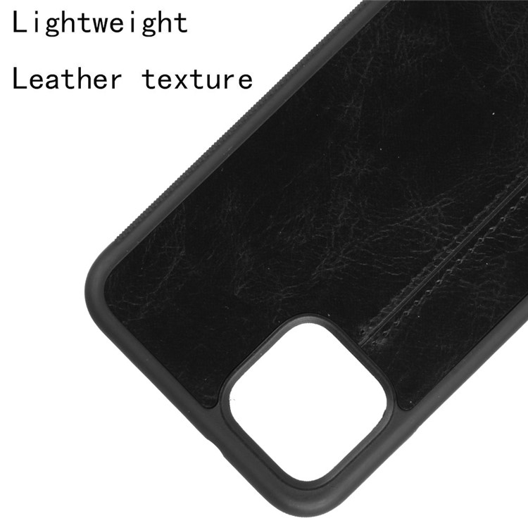 Leather Coated PC + TPU Hybrid Shell Case for Google Pixel 4 XL - Black-5