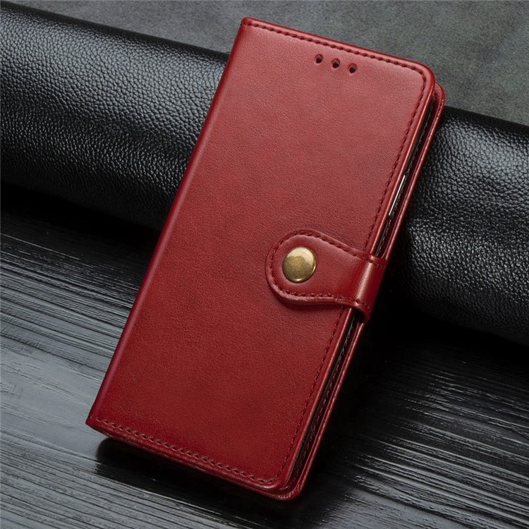 Leather Stand Case with Card Slots for Google Pixel 4 - Red-11