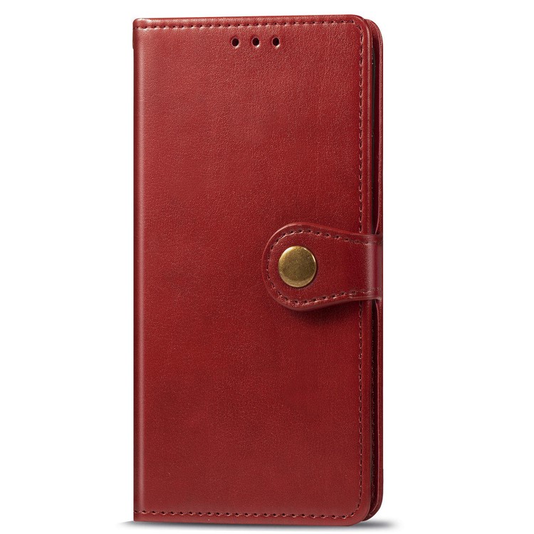 Leather Stand Case with Card Slots for Google Pixel 4 - Red-2