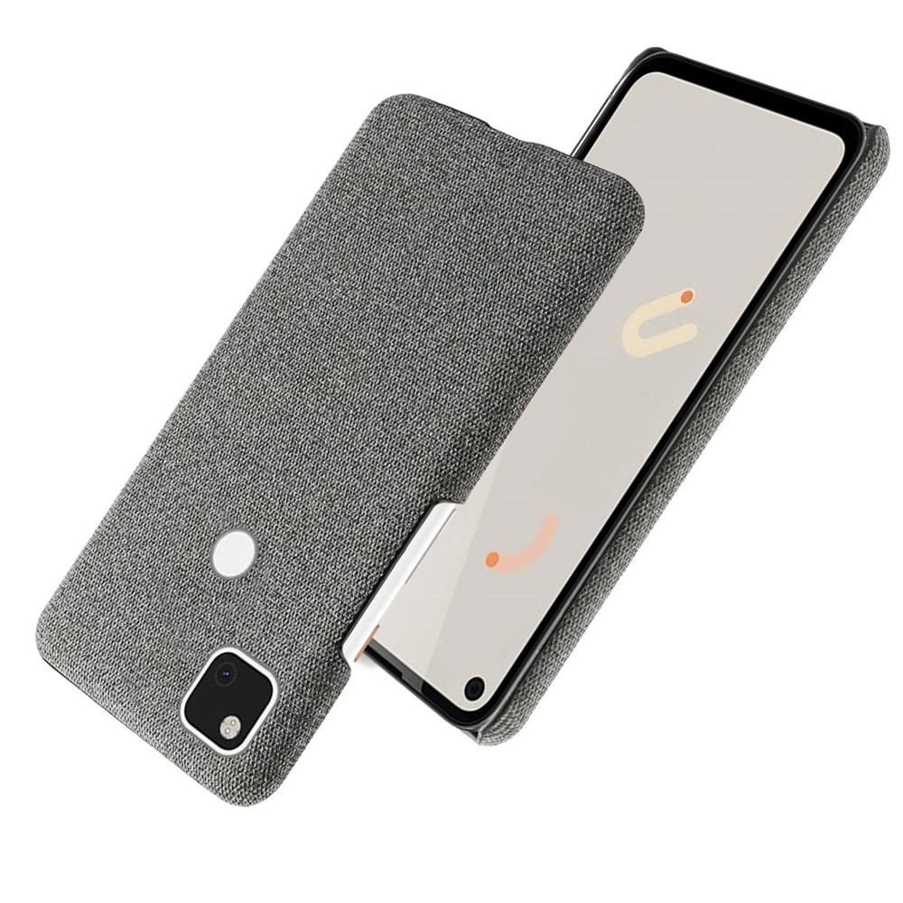 KSQ Cloth Texture Hard Plastic Case for Google Pixel 4a - Dark Grey-2