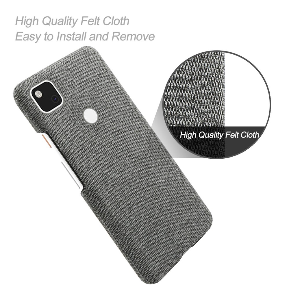 KSQ Cloth Texture Hard Plastic Case for Google Pixel 4a - Dark Grey-4