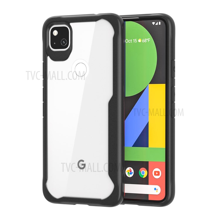 Drop-proof Combo TPU + PC Hard Mobile Phone Cover for Google Pixel 4a - Black-4