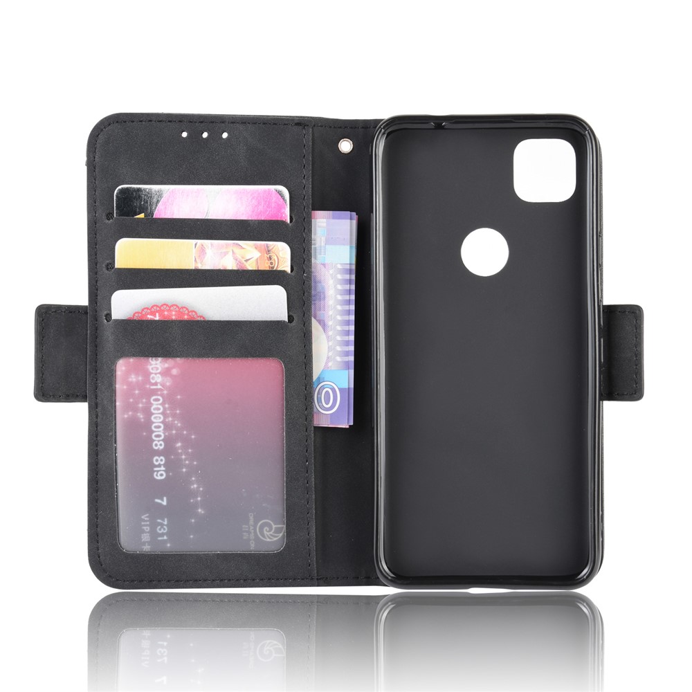 Multiple Card Slots Leather Wallet Stand Shell for Google Pixel 4A - Black-4