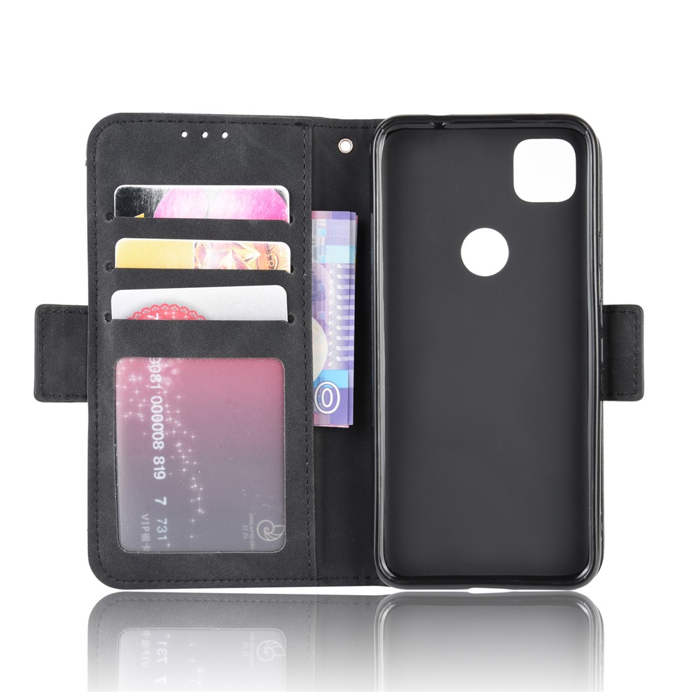 Multiple Card Slots Leather Wallet Stand Shell for Google Pixel 4A  - Black-4