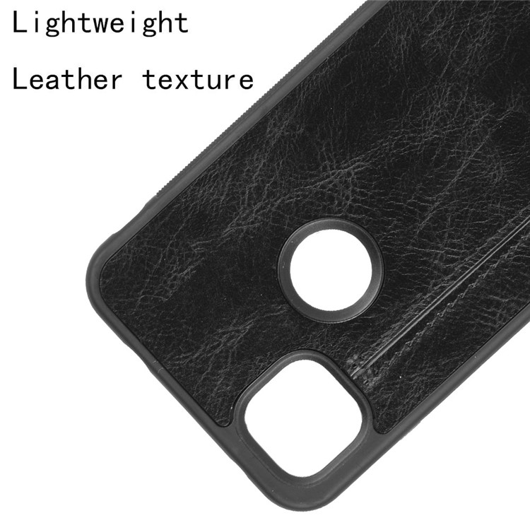 PU Leather Coated PC + TPU Cell Phone Cover for Google Pixel 4a - Black-2