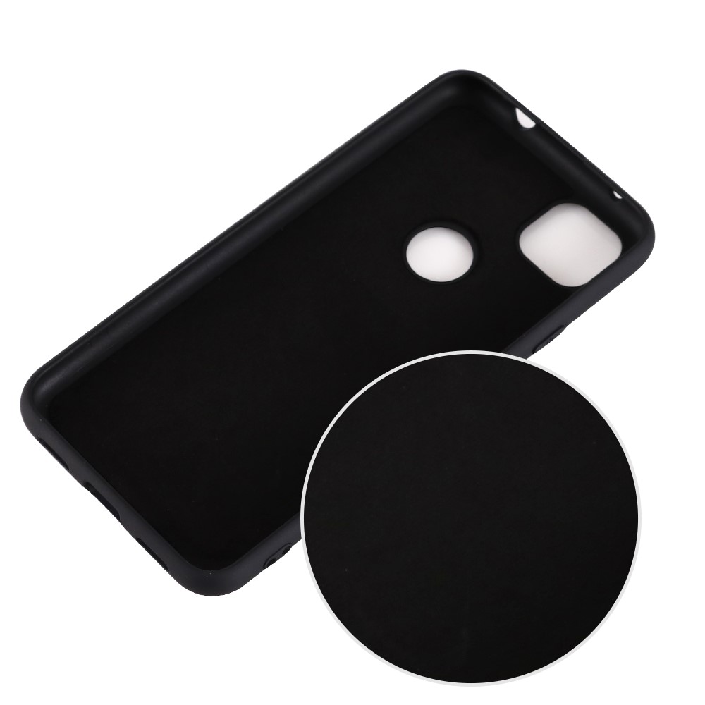 Soft Liquid Silicone Mobile Phone Case for Google Pixel 4a - Black-3