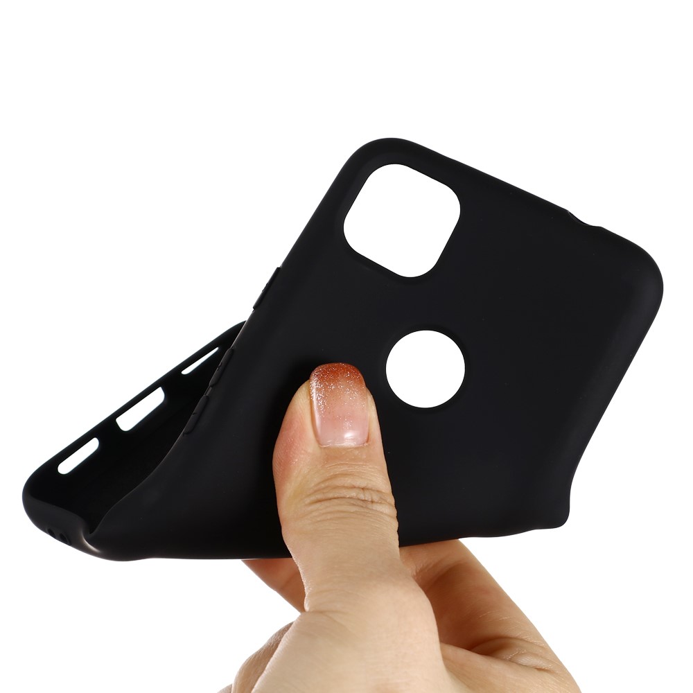 Soft Liquid Silicone Mobile Phone Case for Google Pixel 4a - Black-4