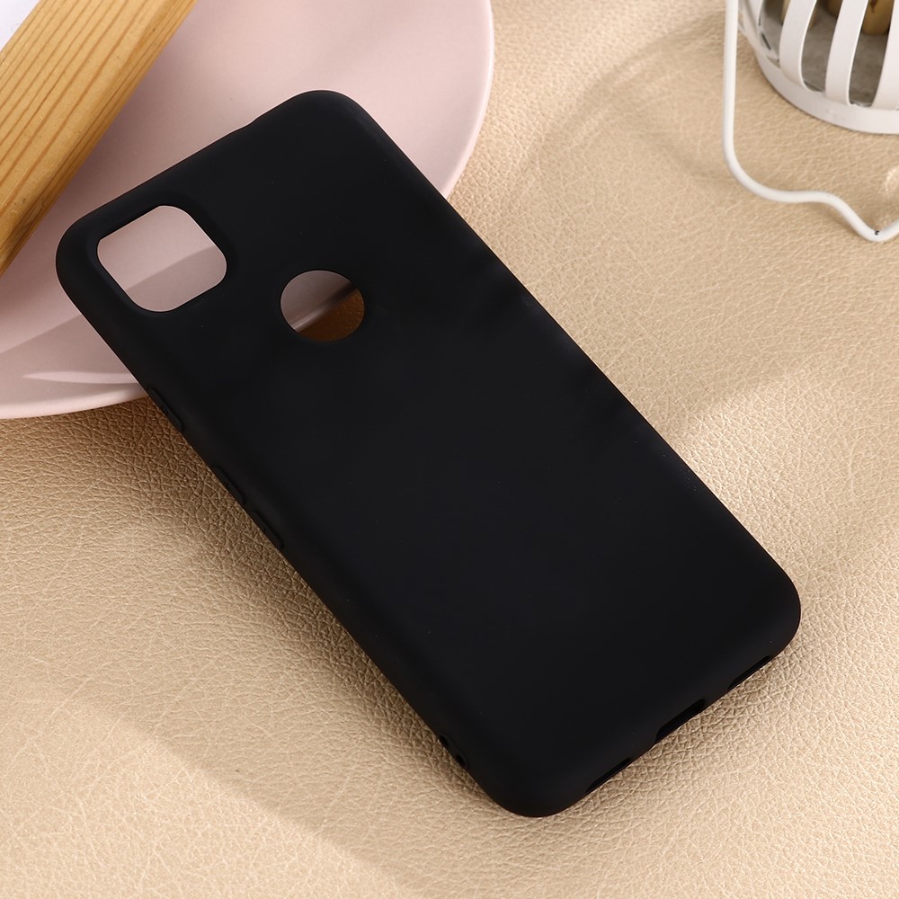 Soft Liquid Silicone Mobile Phone Case for Google Pixel 4a - Black-5