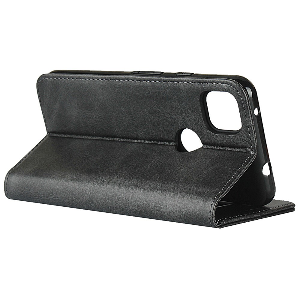 Auto-absorbed Magnetic Leather Stand Case for Google Pixel 4a - Black-5