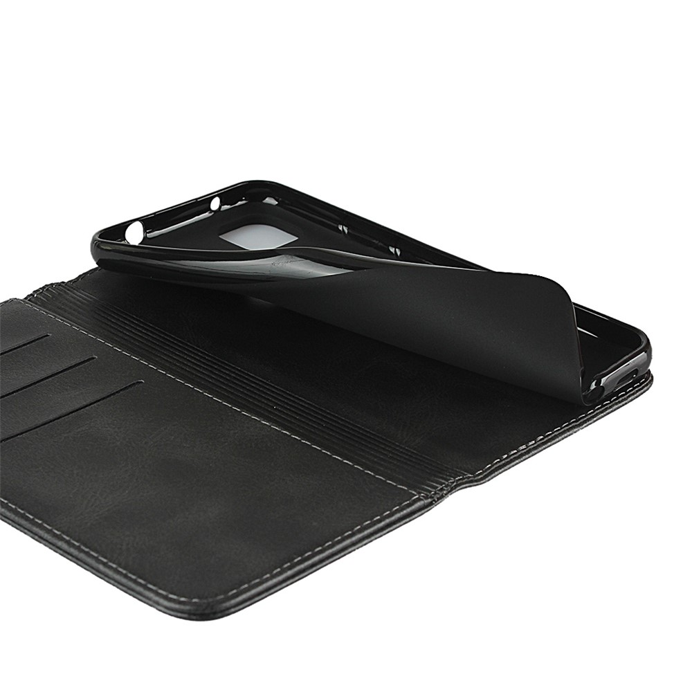 Auto-absorbed Magnetic Leather Stand Case for Google Pixel 4a - Black-7