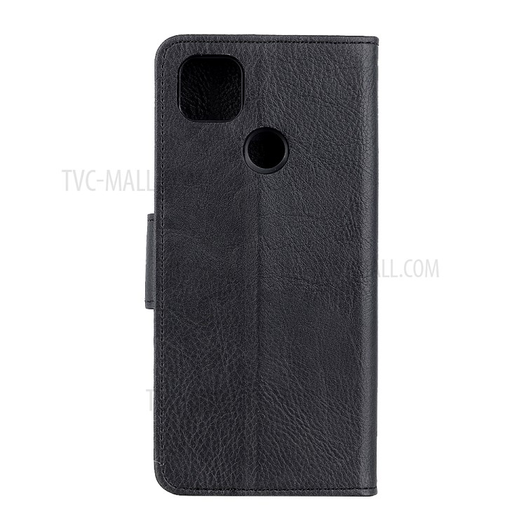 Litchi Skin Leather Wallet Stand Case for Google Pixel 5 - Black-3