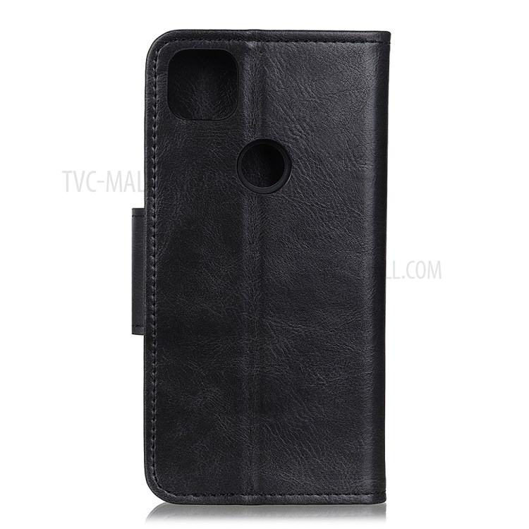 Crazy Horse Wallet Stand Leather Shell for Google Pixel 5 - Black-3