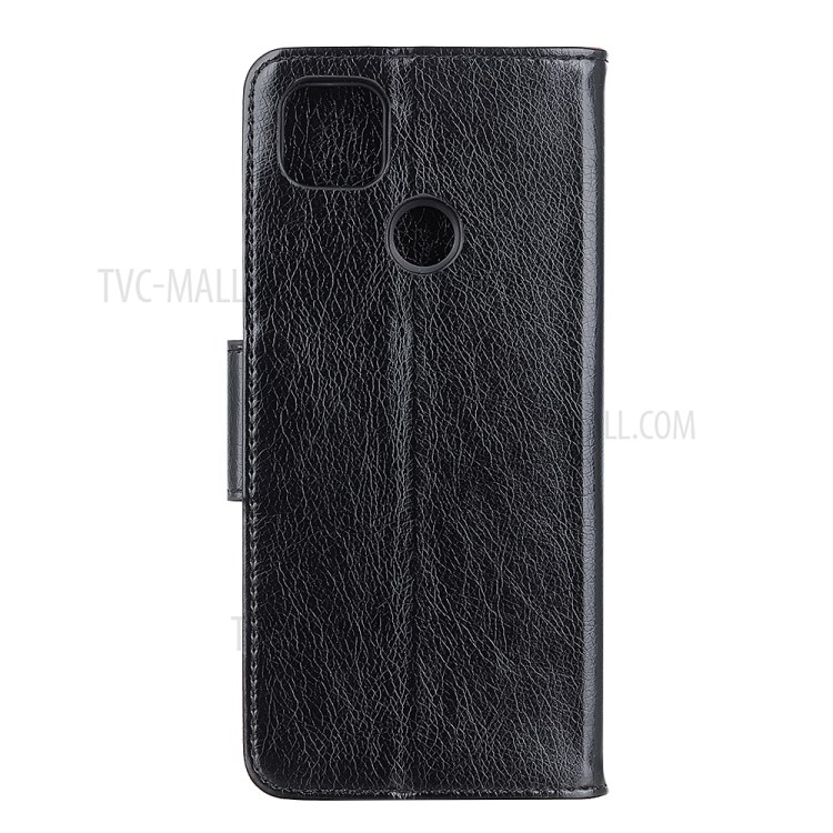 Nappa Texture Split Leather Wallet Stand Cover for Google Pixel 5 - Black-3