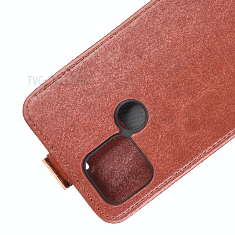 Vertical Flip Shell Crazy Horse Leather Protective Case for Google Pixel 5 XL - Brown-7