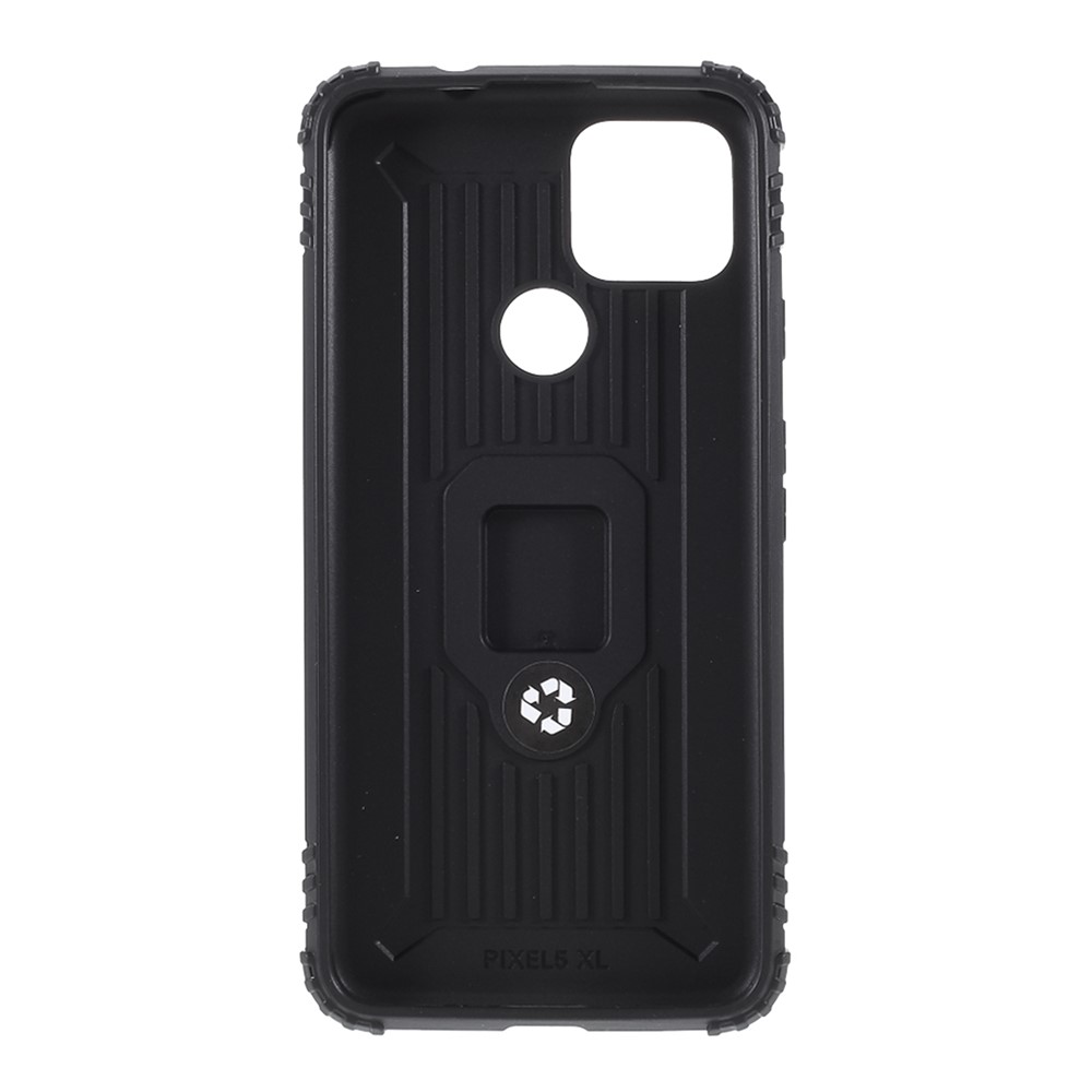 Finger Ring Kickstand TPU Protective Case for Google Pixel 5 XL - Black-2