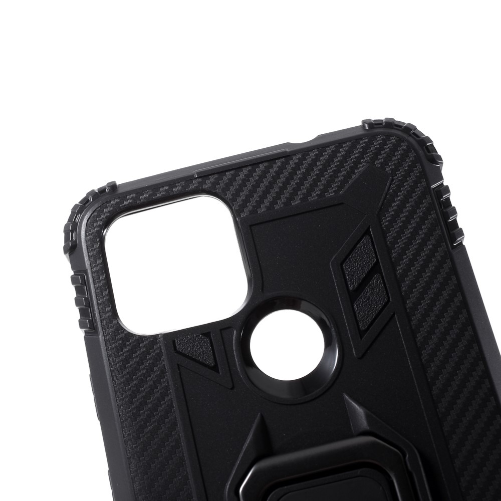 Finger Ring Kickstand TPU Protective Case for Google Pixel 5 XL - Black-8