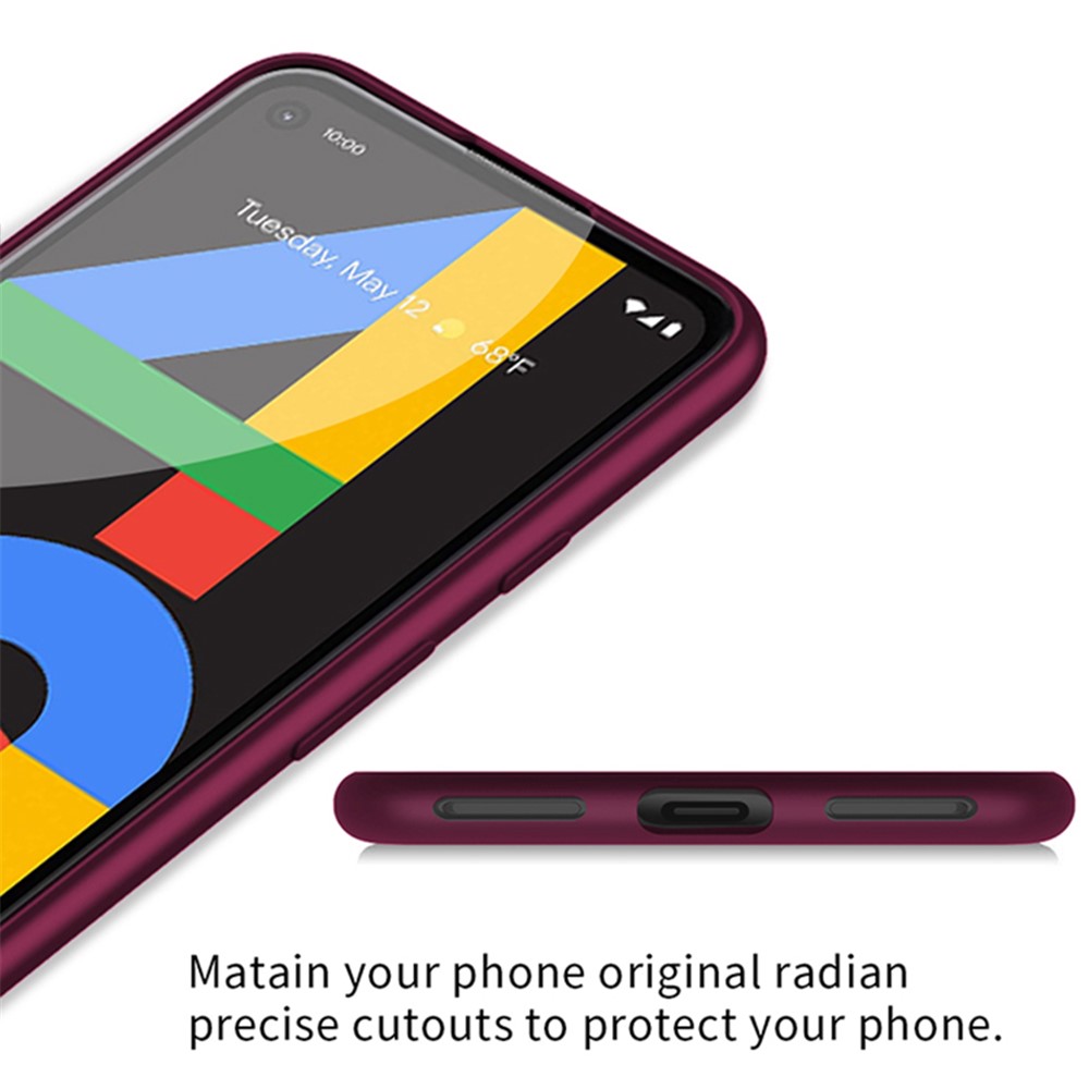 X-уровни Guardian Series Matte TPU Soft Phone Cople Для Google Pixel 4a - Красное Вино-3