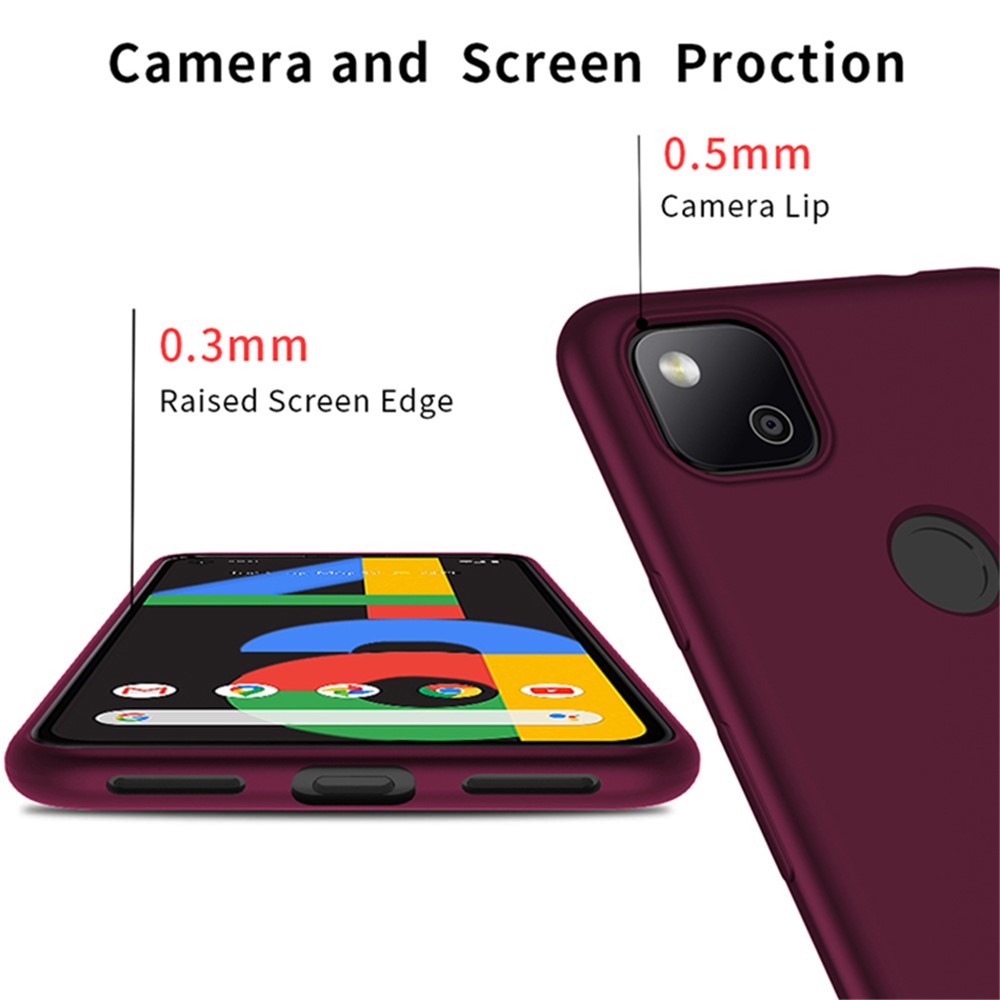 X-LEVEL Guardian Series Matte TPU Soft Phone Cover for Google Pixel 4a - Wine Red-4