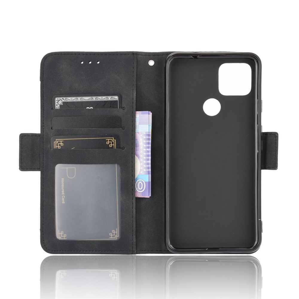 Protector de Cubierta de Billetera de Casos de Cuero de Múltiples Ranuras Para Google Pixel 4a 5G - Negro