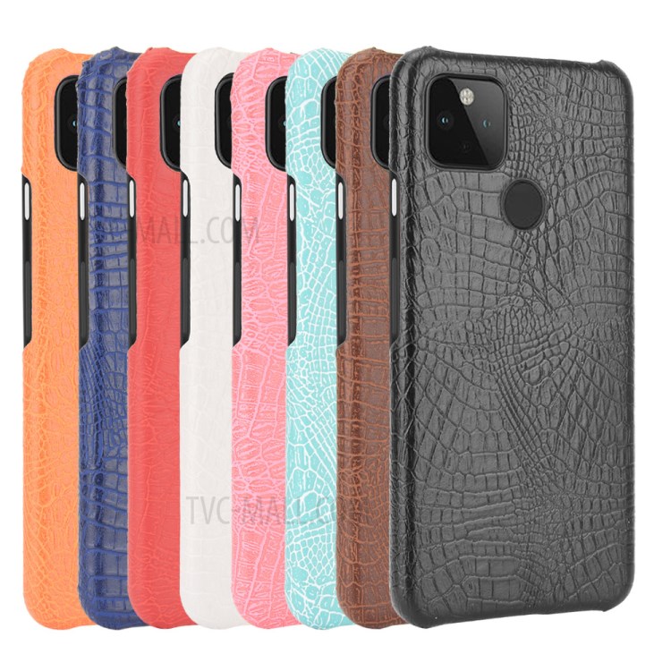 Crocodile Skin PU Leather Coated PC Case for Google Pixel 4a 5G - Black-6