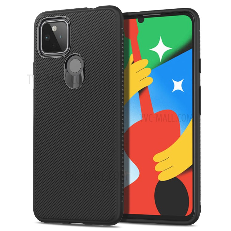 Jazz Series Twill Texture TPU Shell Protection Case for Google Pixel 4a 5G/Pixel 5 XL - Black-1