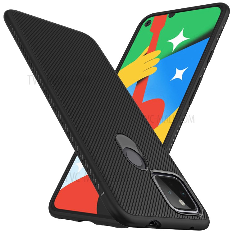 Jazz Series Twill Texture TPU Shell Protection Case for Google Pixel 4a 5G/Pixel 5 XL - Black-2