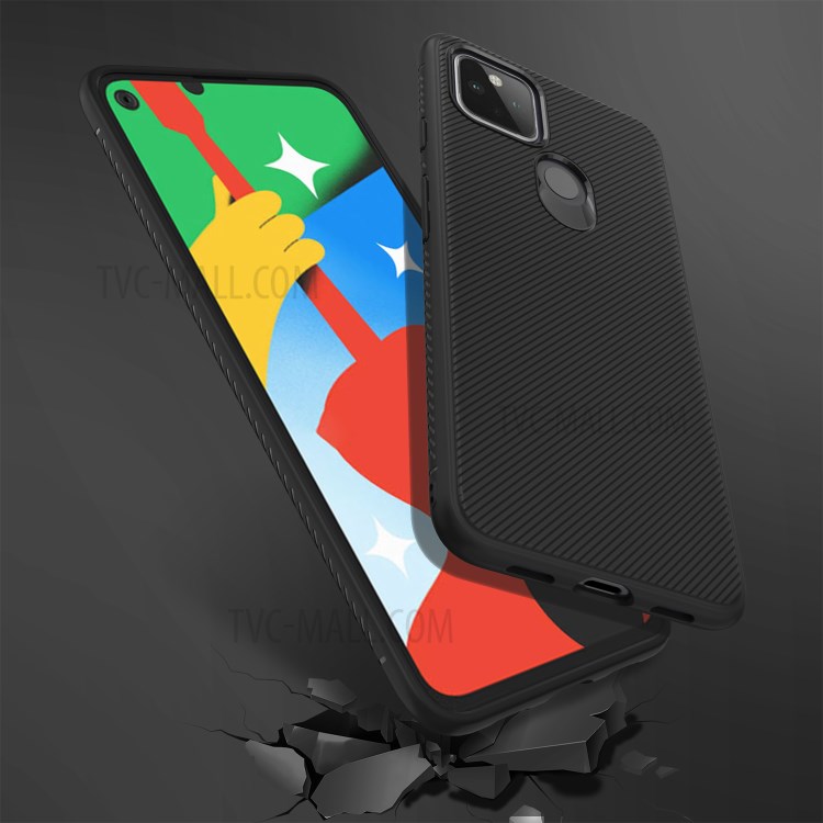 Jazz Series Twill Texture TPU Shell Protection Case for Google Pixel 4a 5G/Pixel 5 XL - Black-4