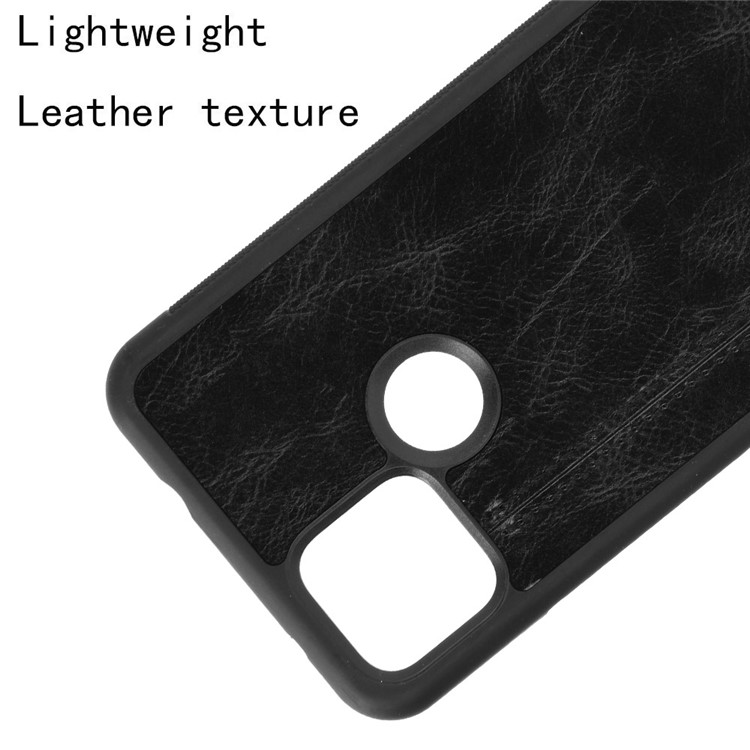 PU Leather Coated PC + TPU Hybrid Phone Shell for Google Pixel 5 - Black-4