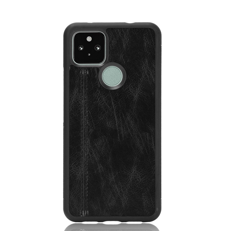 PU Leather Coated PC + TPU Hybrid Phone Shell for Google Pixel 5 - Black-5
