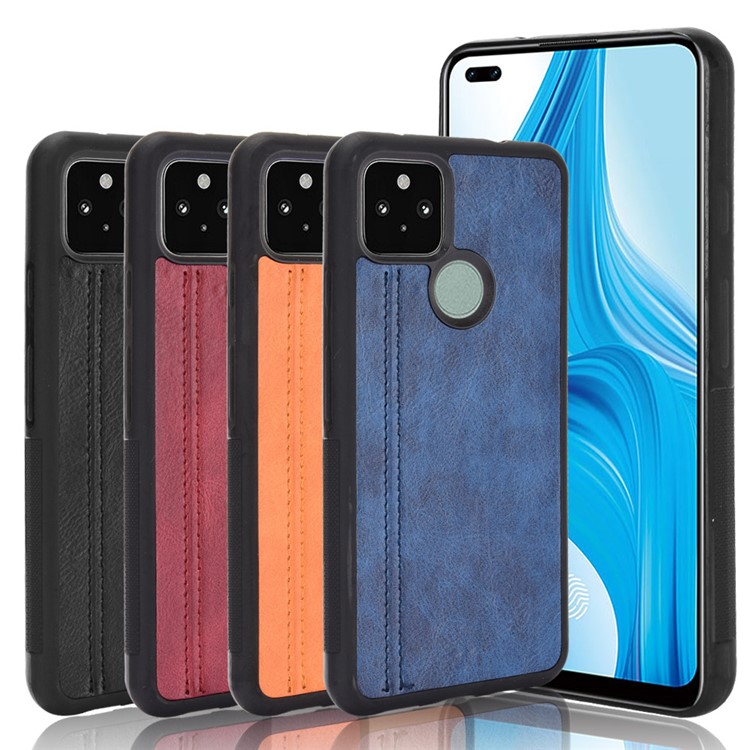 PU Leather Coated PC + TPU Hybrid Phone Shell for Google Pixel 5 - Black-9