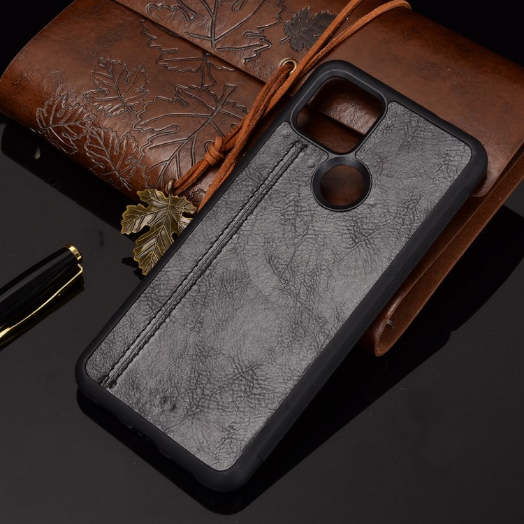 PC + TPU Hybrid Case PU Leather Coated Phone Cover for Google Pixel 4a 5G - Black-4