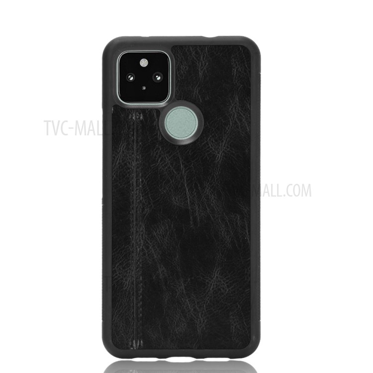 PC + TPU Hybrid Case PU Leather Coated Phone Cover for Google Pixel 4a 5G - Black-6