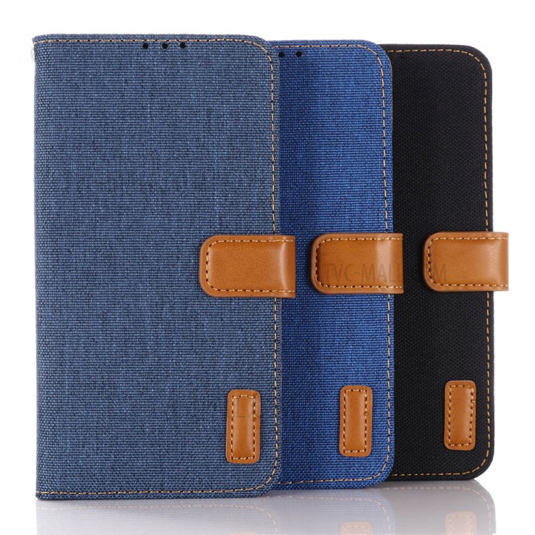 Jeans Cloth Texture Flap Leather Wallet Stand Phone Protector for Google Pixel 5 - Black-8