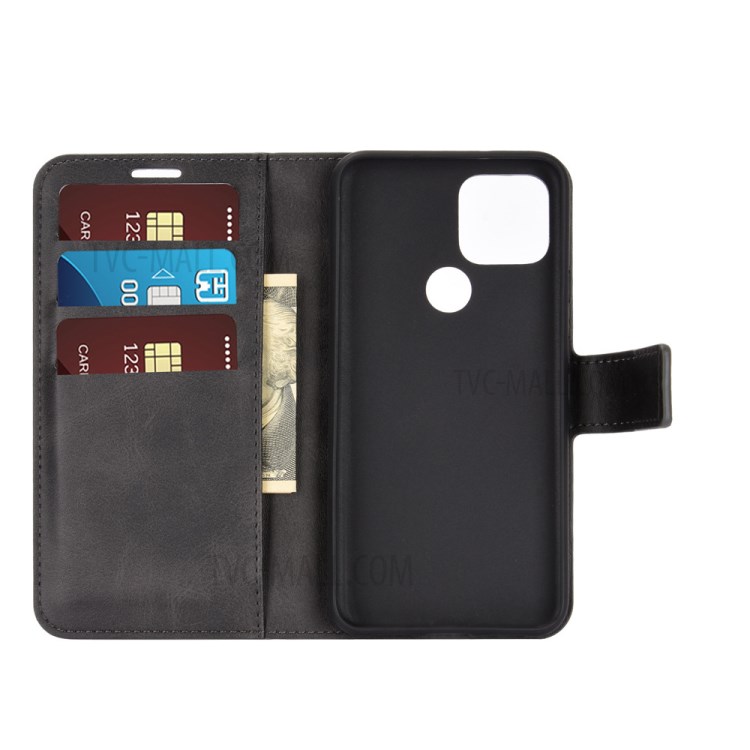 Wallet Stand Leather Mobile Phone Cover for Google Pixel 5 - Black-5