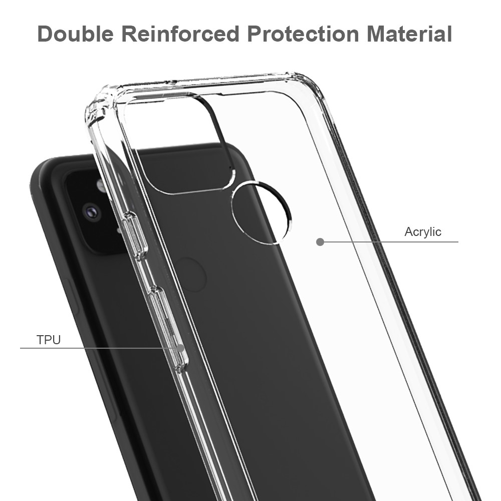 Clear Shockproof Acrylic+TPU Hybrid Case for Google Pixel 5-3