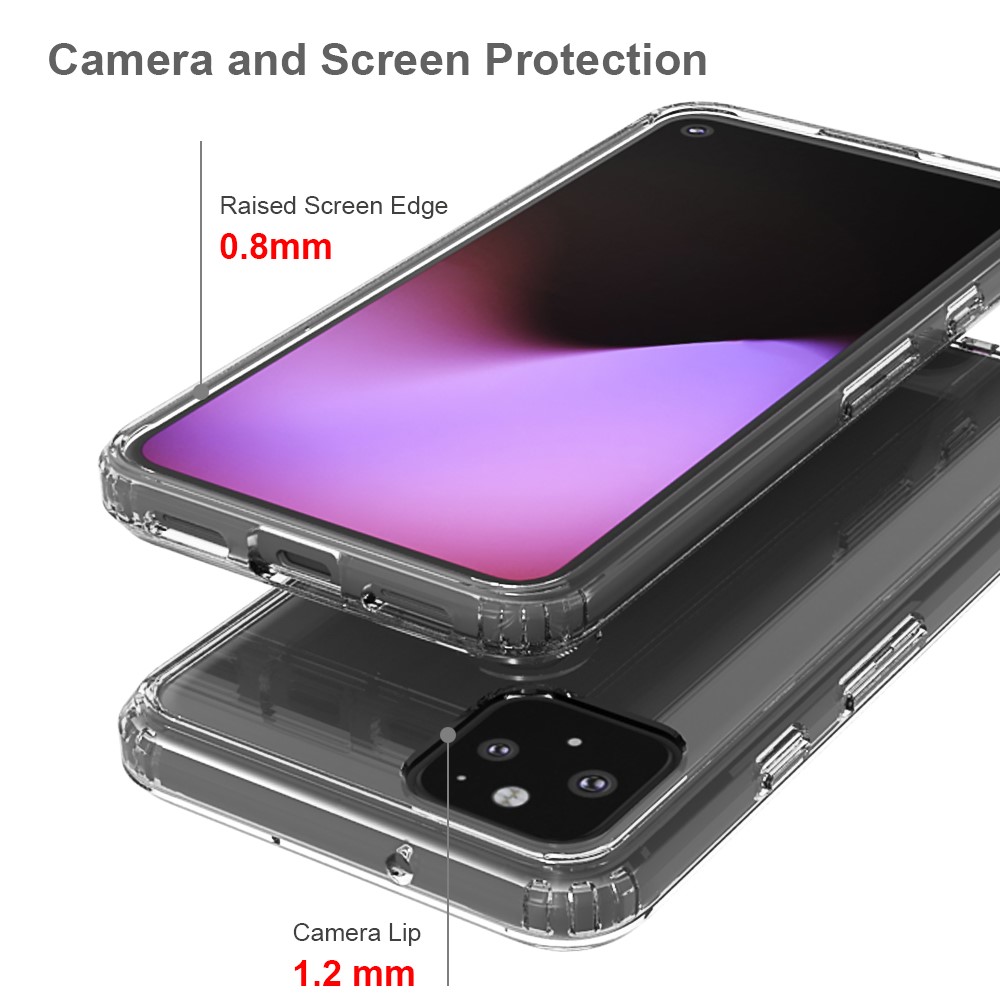 Clear Shockproof Acrylic+TPU Hybrid Case for Google Pixel 5-4