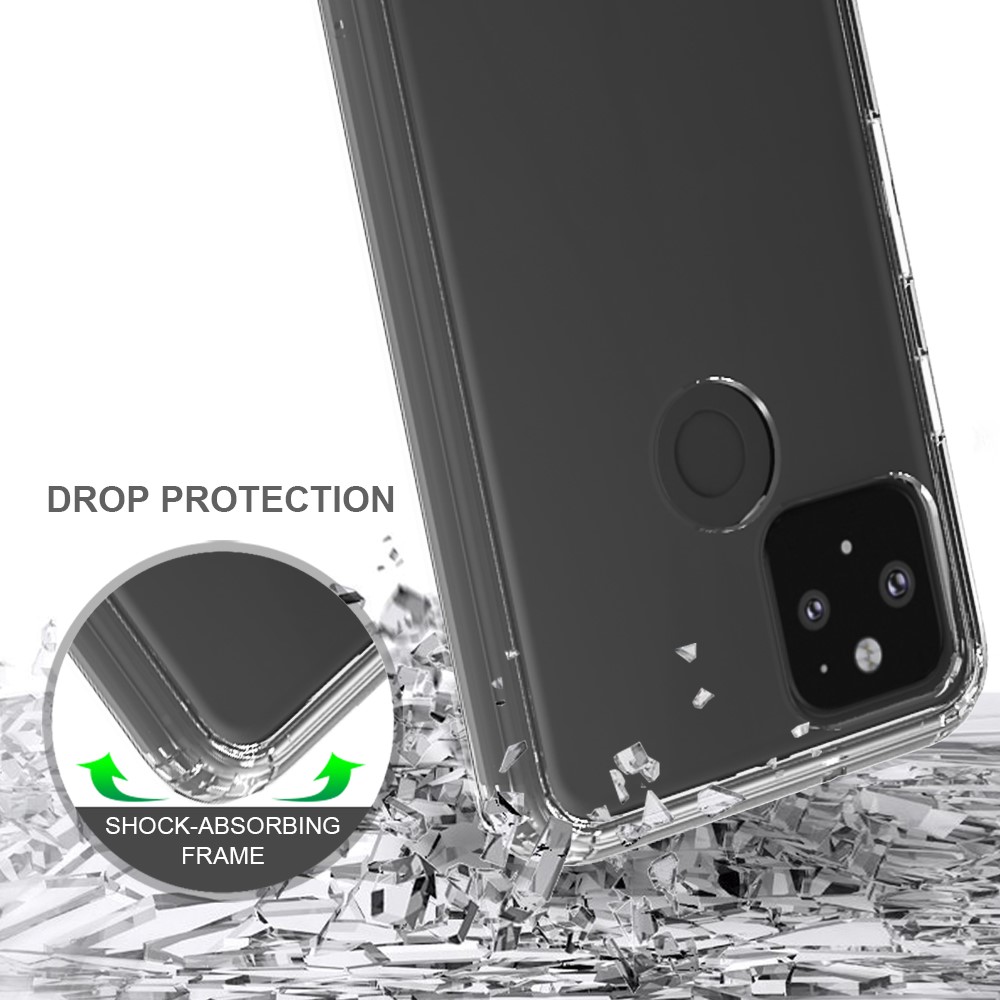 Clear Shockproof Acrylic+TPU Hybrid Case for Google Pixel 5-5