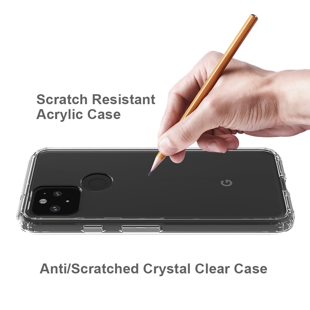 Clear Shockproof Acrylic+TPU Hybrid Case for Google Pixel 5-6