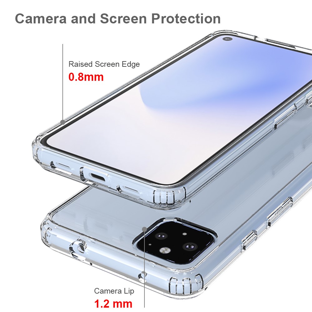Clear Shockproof Acrylic+TPU Hybrid Case for Google Pixel 4a-4