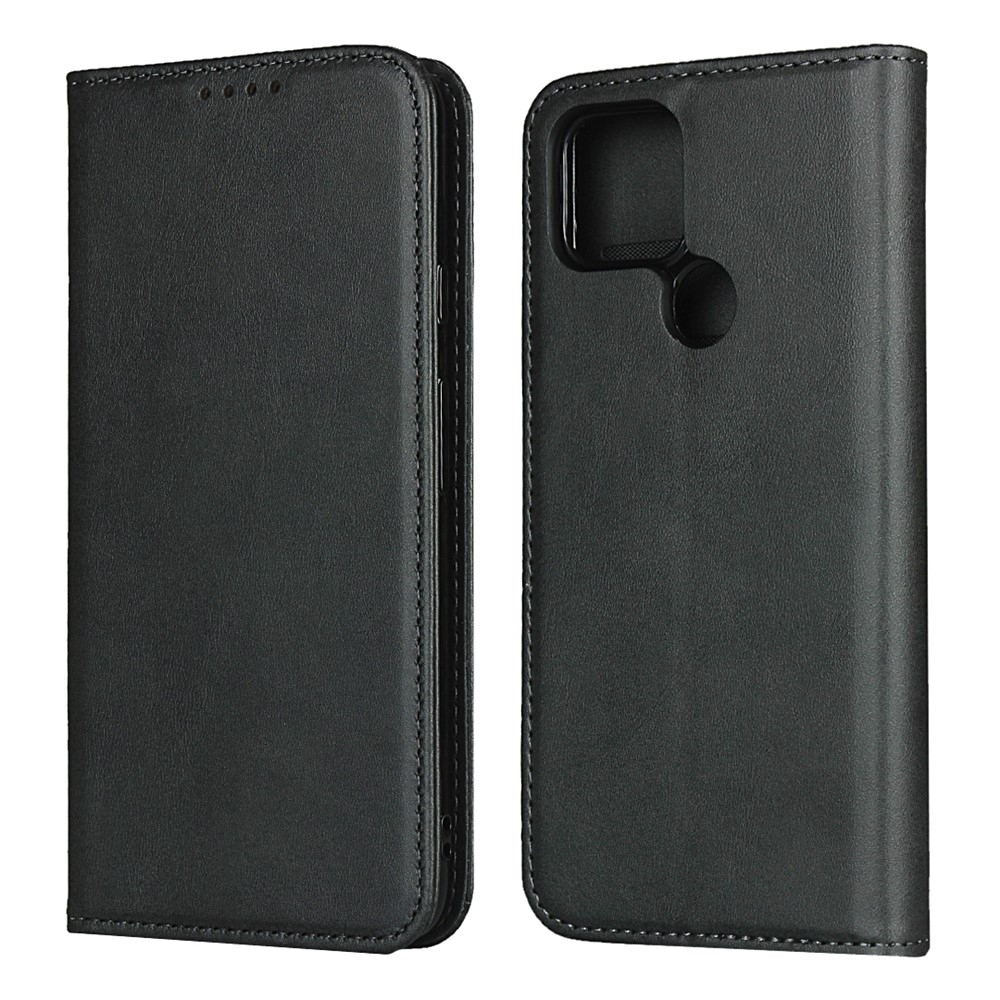 Funda de Cubierta de Cuero de Billetera Autoabsorbida Para Google Pixel 4a 5G - Negro