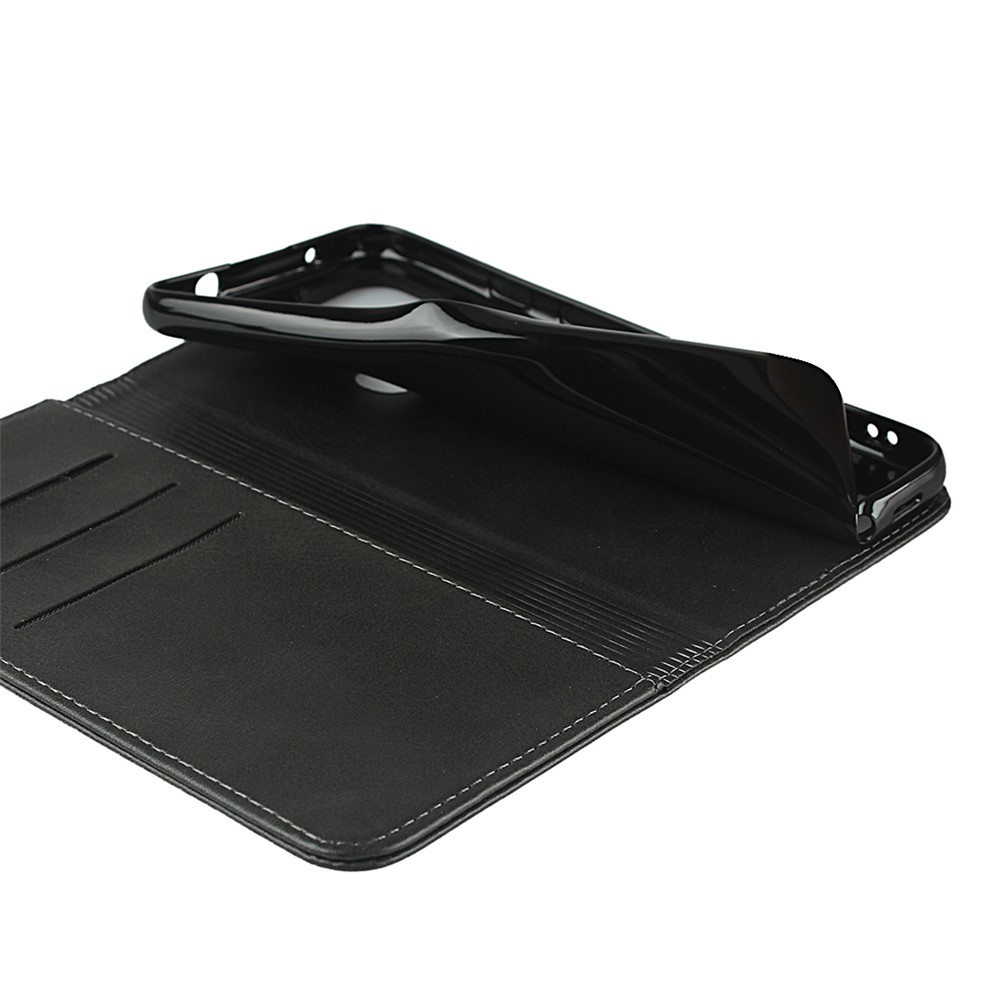 Auto-absorbed Wallet Leather Stand Cover Case for Google Pixel 4a 5G - Black-8
