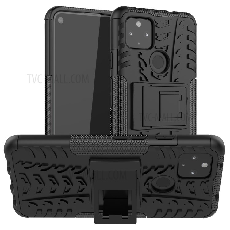 Cool Tyre PC + TPU Hybrid Shell Case for Google Pixel 4a 5G - Black-1