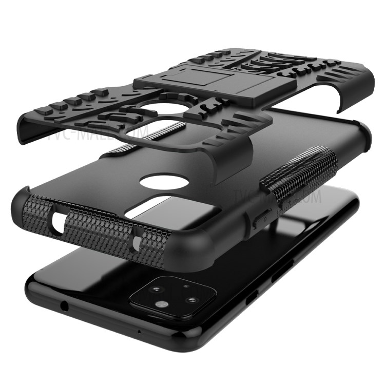 Cool Tyre PC + TPU Hybrid Shell Case for Google Pixel 4a 5G - Black-6