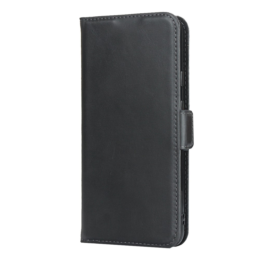Full Protection Genuine Leather Wallet Stand Design Protector Shell for Google Pixel 4a 5G - Black-2