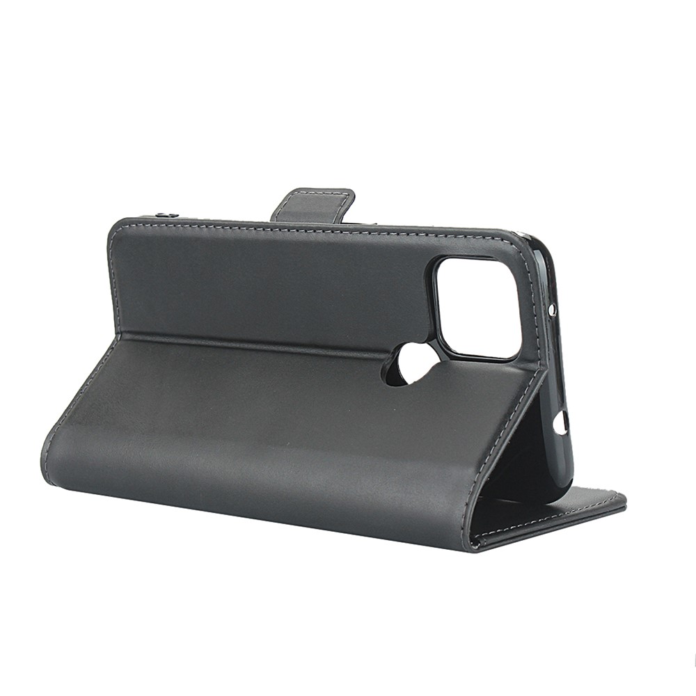 Full Protection Genuine Leather Wallet Stand Design Protector Shell for Google Pixel 4a 5G - Black-5