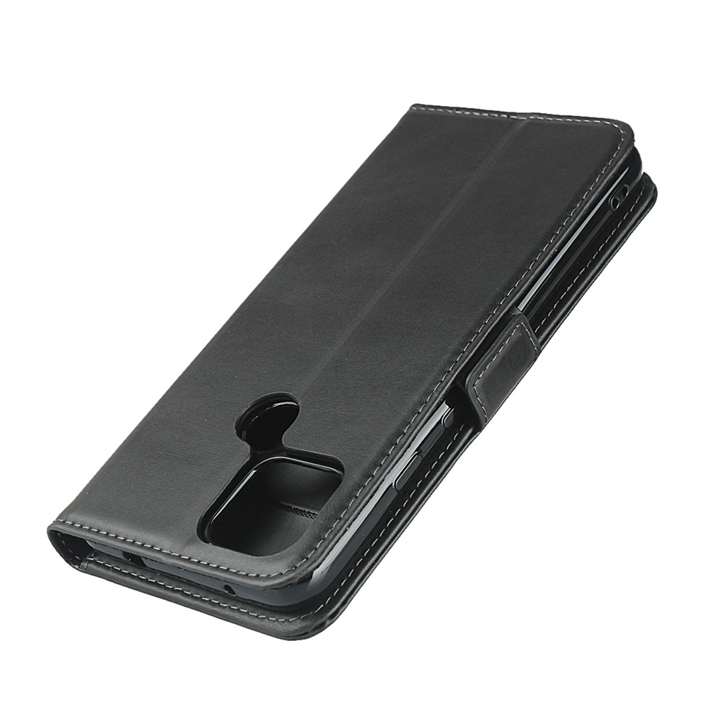 Full Protection Genuine Leather Wallet Stand Design Protector Shell for Google Pixel 4a 5G - Black-6