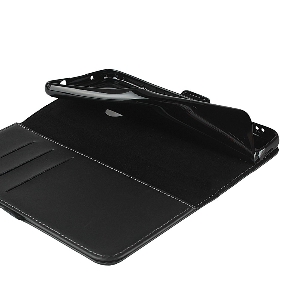 Full Protection Genuine Leather Wallet Stand Design Protector Shell for Google Pixel 4a 5G - Black-7